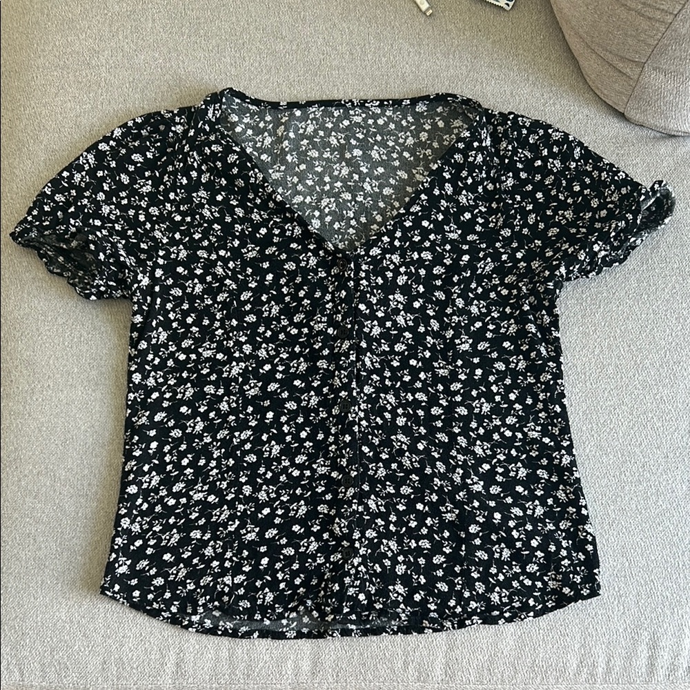 Floral Black Women's Top